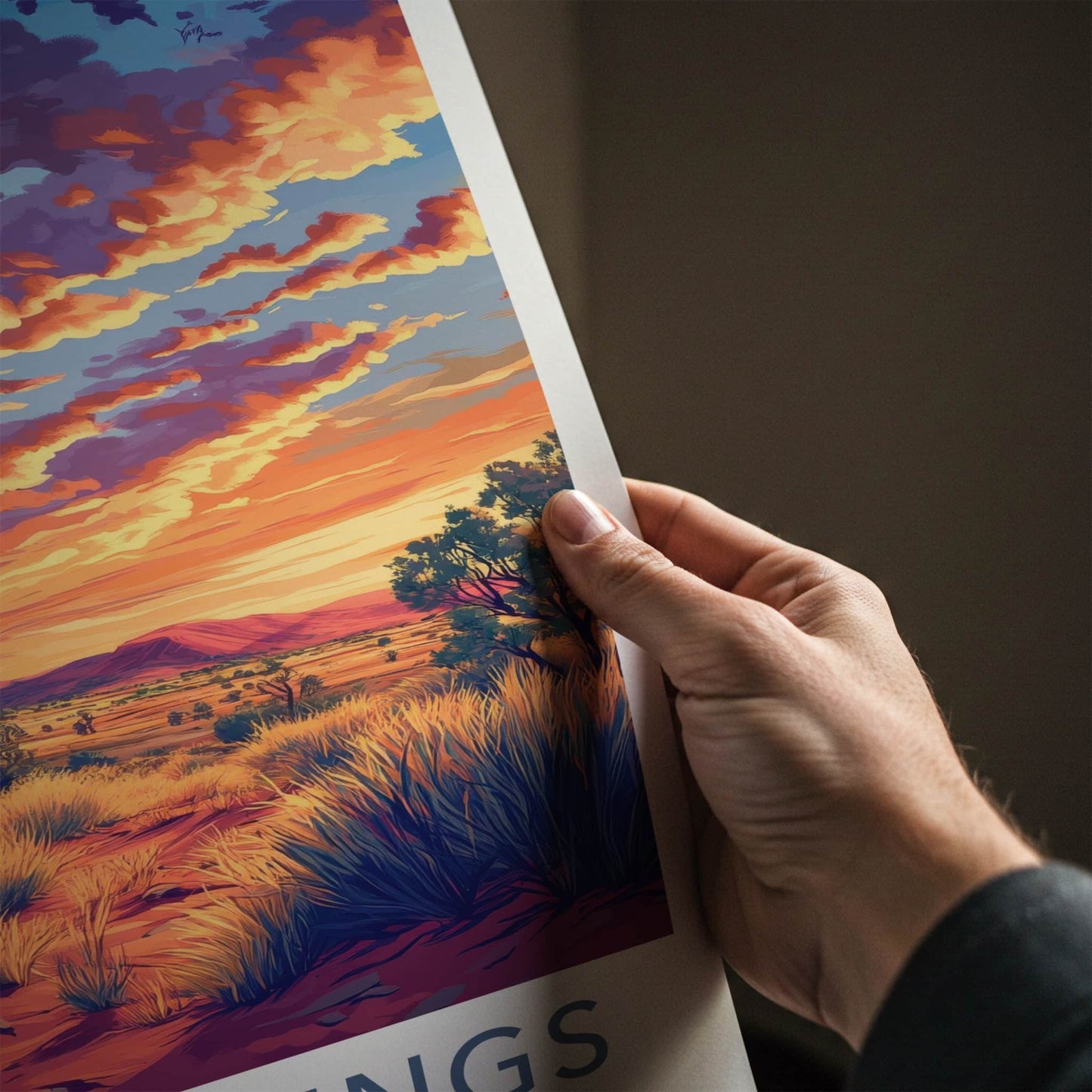Alice Springs Poster - Australia Wall Art - Vibrant Outback Sunset Home Decor