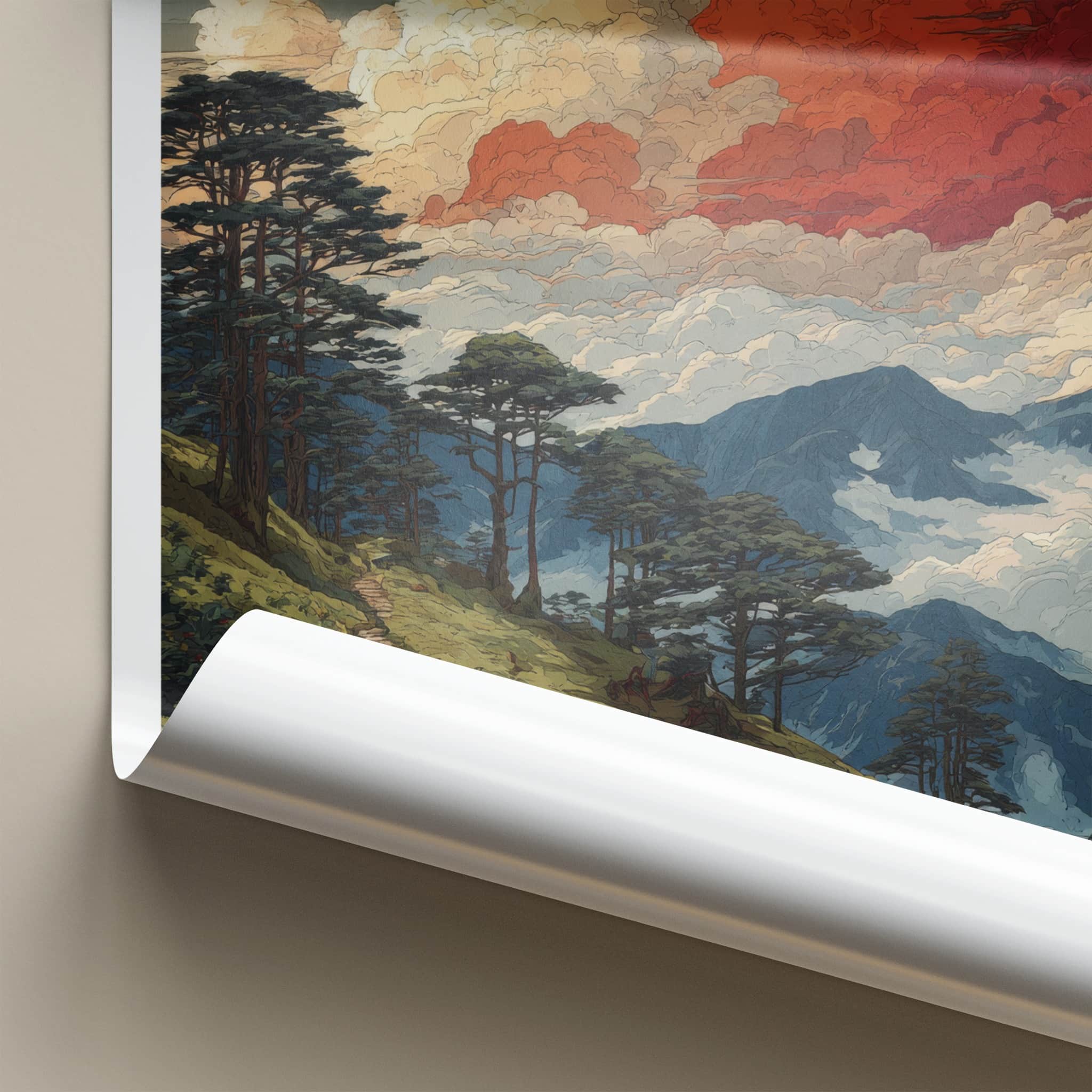 Alishan Poster Taiwan Forest Path Cloud Home Decor