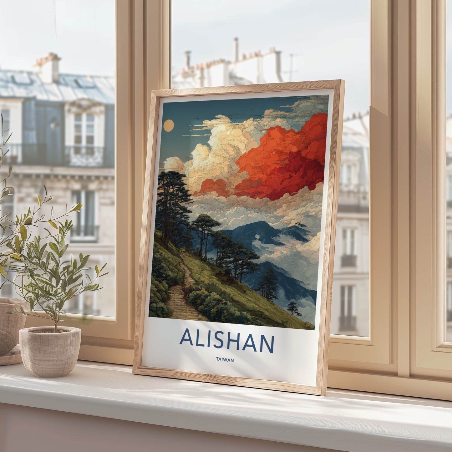 Alishan Poster Taiwan Forest Path Cloud Home Decor