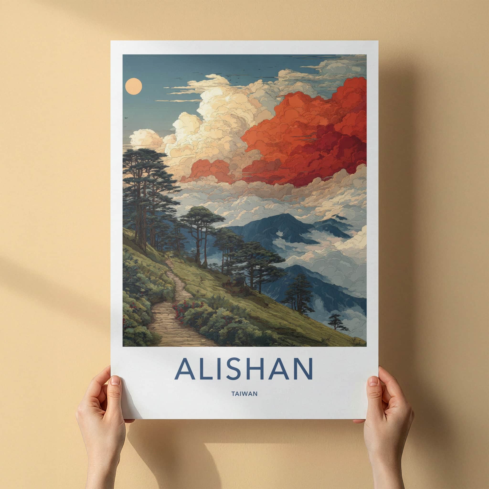 Alishan Poster Taiwan Forest Path Cloud Home Decor