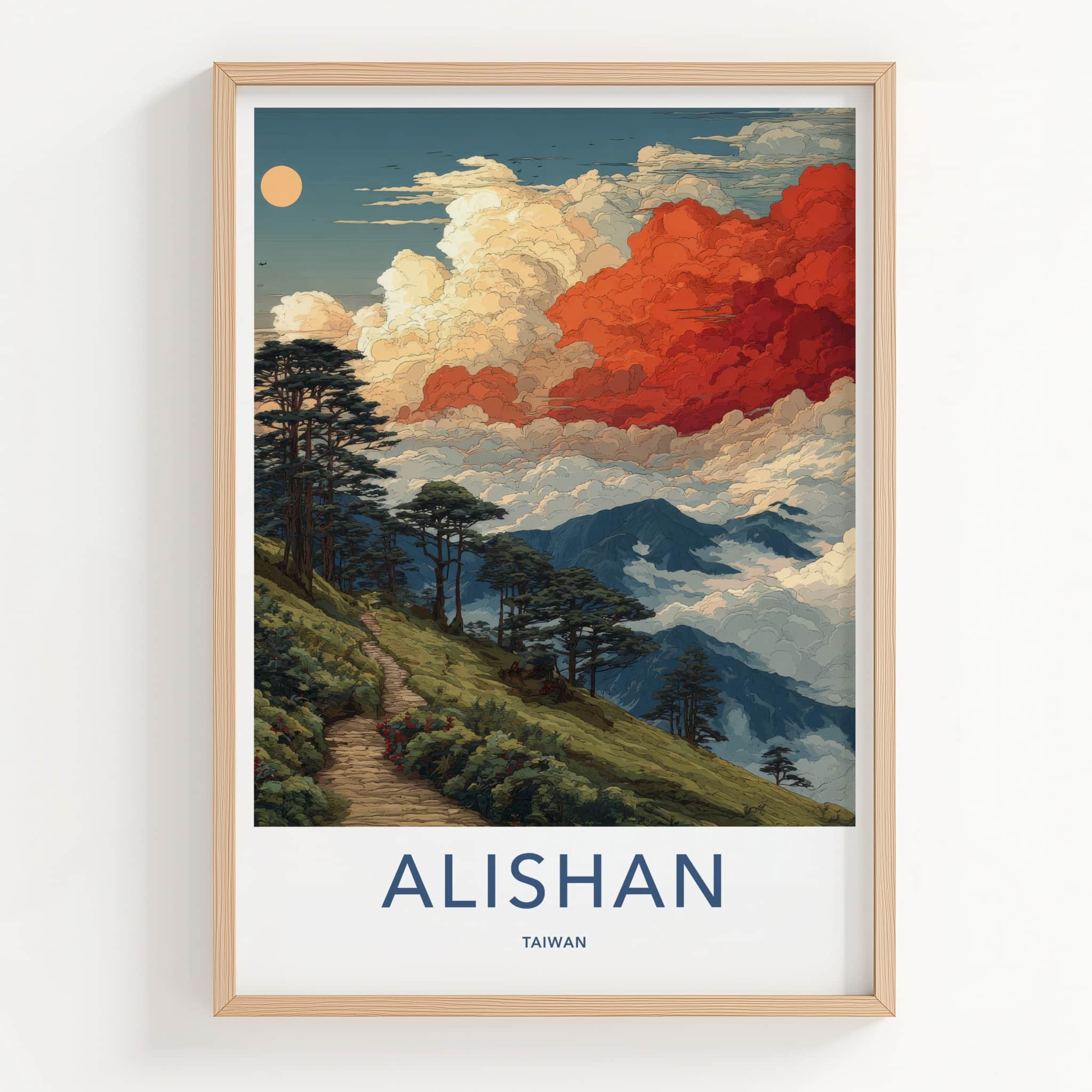 Alishan Poster Taiwan Forest Path Cloud Home Decor