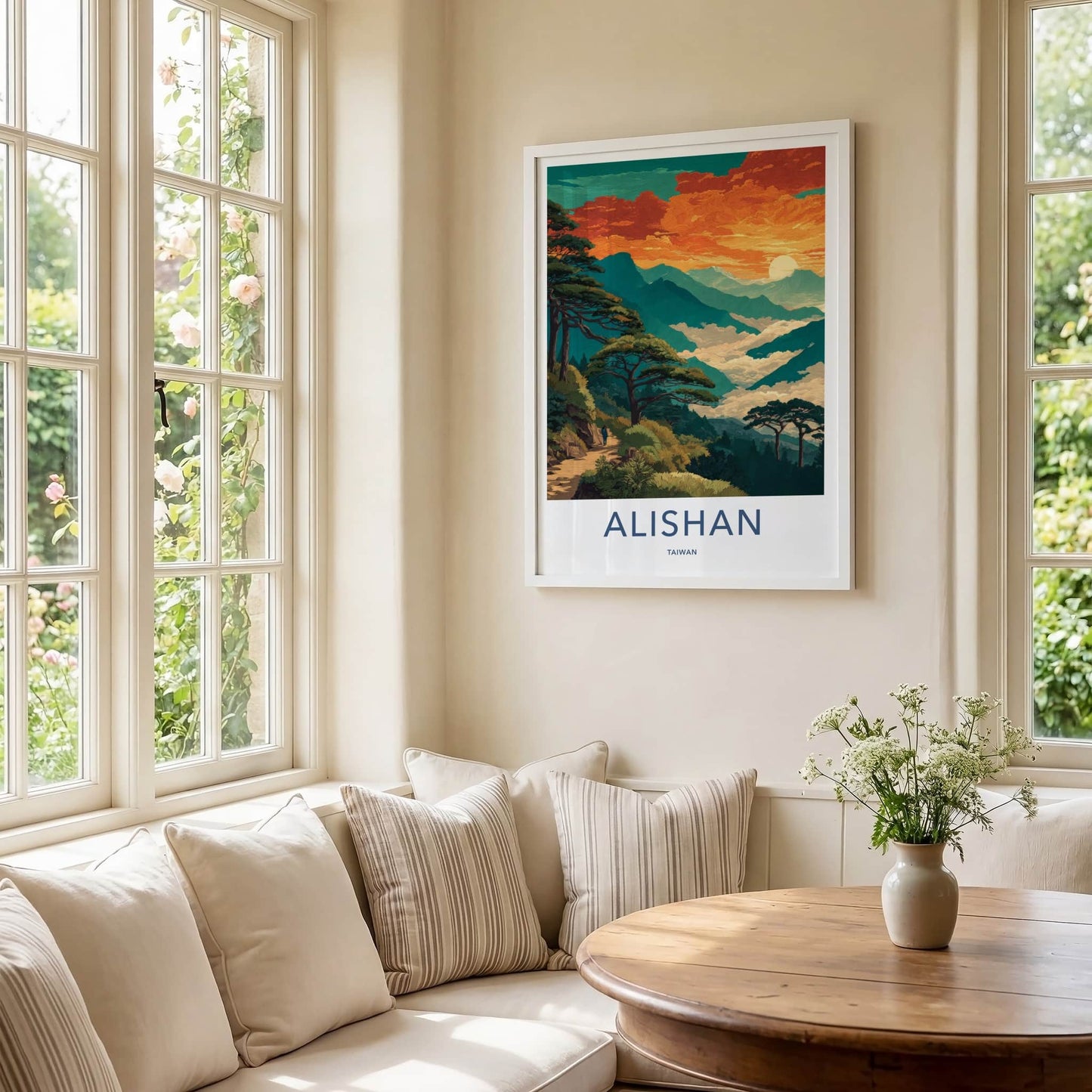 Alishan Poster Taiwan Mountain Sunset Forest Home Art