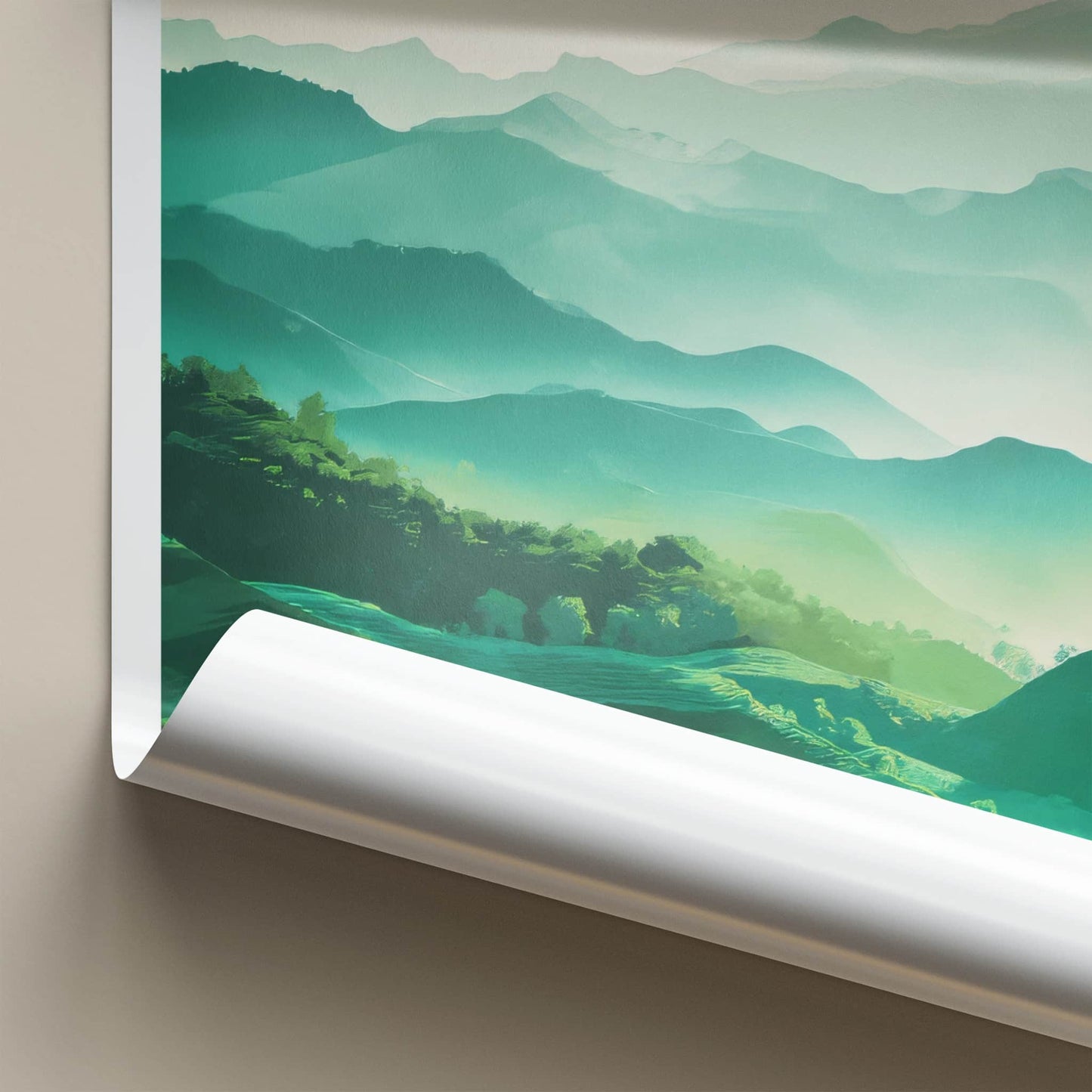 Alishan Poster Taiwan Travel Art Layered Mountainscape Home Decor