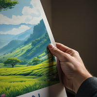 Alishan Poster - Taiwan Travel Art - Lush Tea Plantation Home Decor