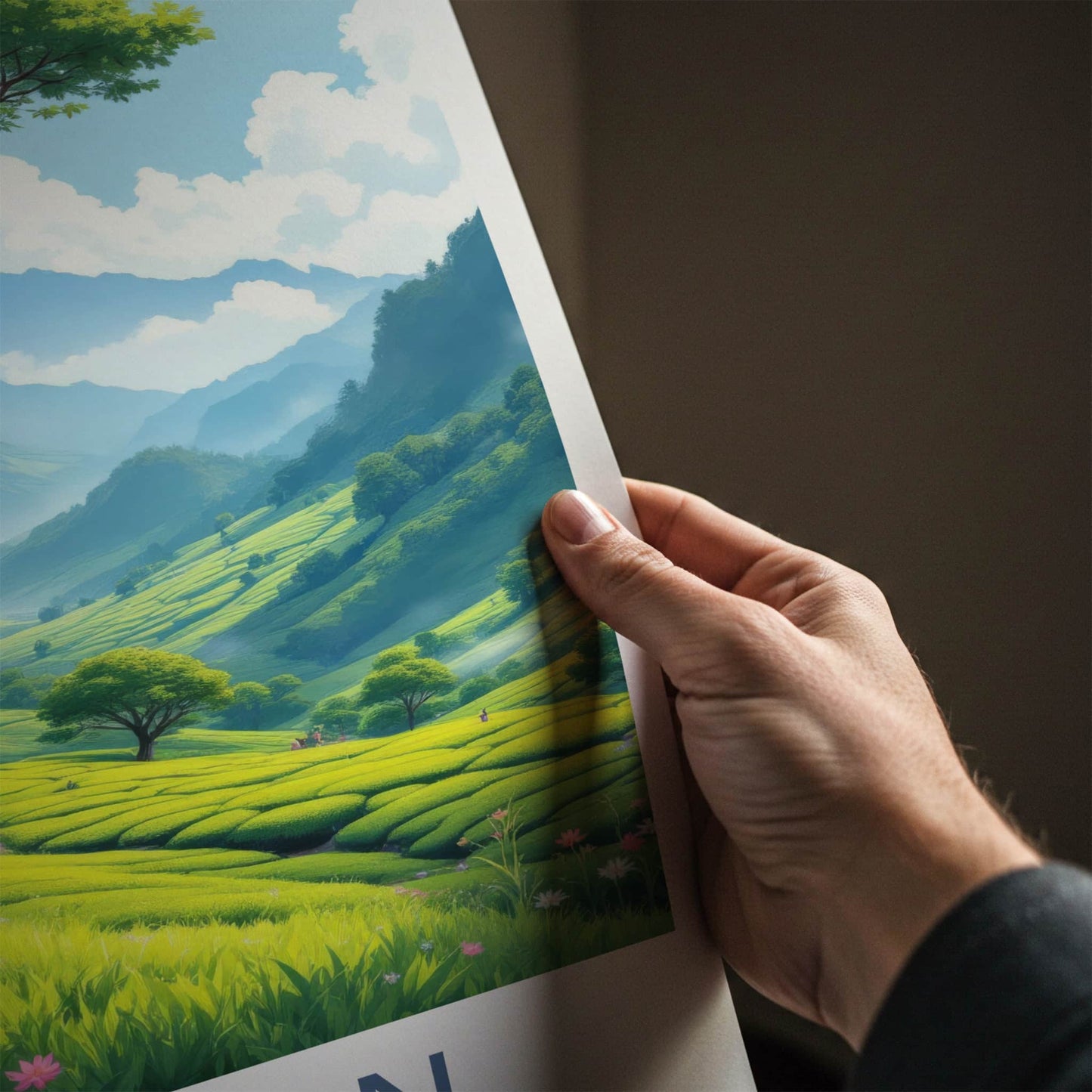 Alishan Poster - Taiwan Travel Art - Lush Tea Plantation Home Decor