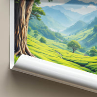 Alishan Poster - Taiwan Travel Art - Lush Tea Plantation Home Decor
