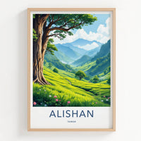 Alishan Poster - Taiwan Travel Art - Lush Tea Plantation Home Decor