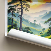 Alishan Poster - Taiwan Travel Art - Misty Tea Fields Gallery Art