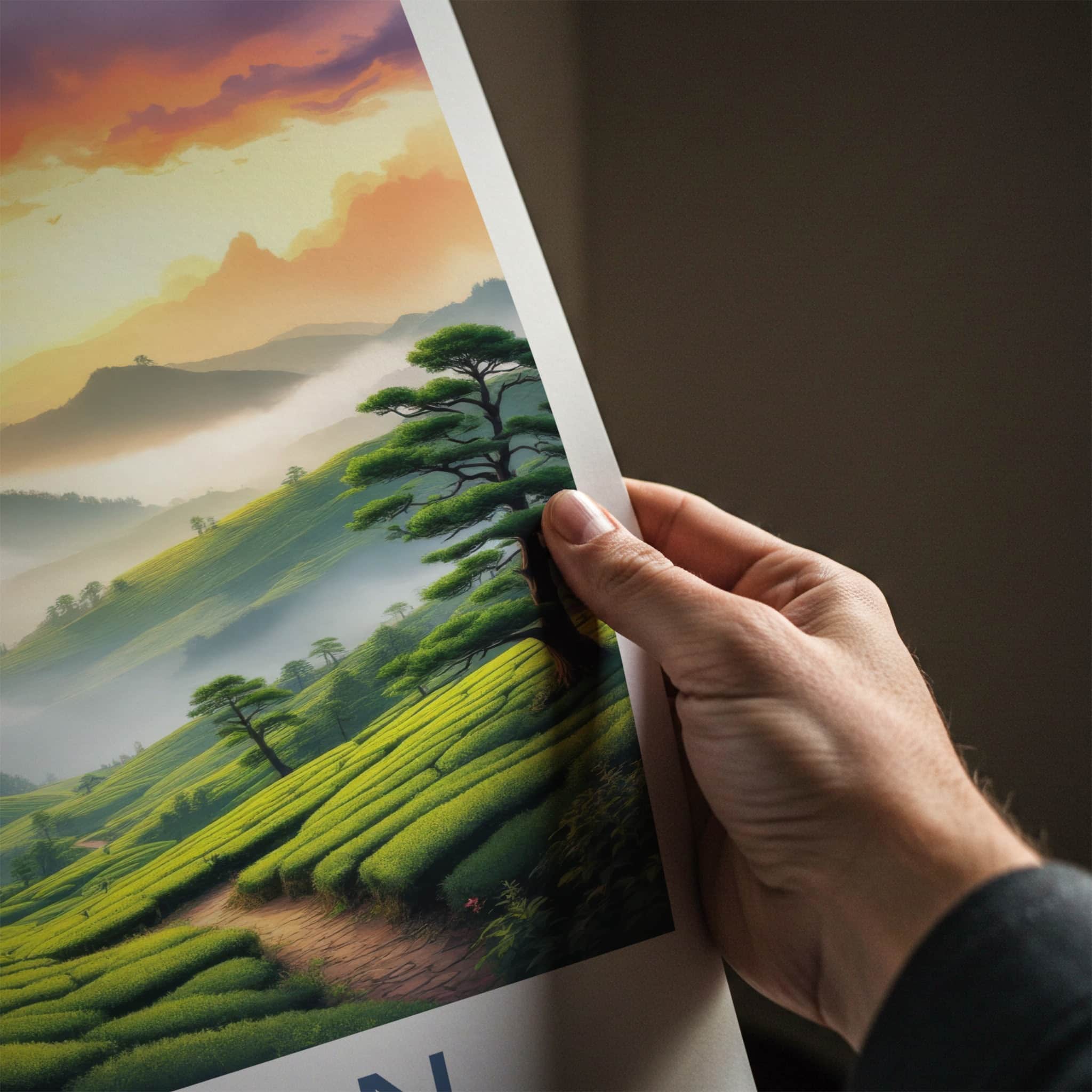 Alishan Poster - Taiwan Travel Art - Misty Tea Plantations Home Decor
