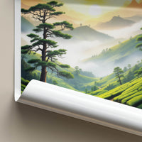 Alishan Poster - Taiwan Travel Art - Misty Tea Plantations Home Decor
