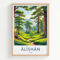 Alishan Poster - Taiwan Travel Print - Green Tea Terraces Framed Decor
