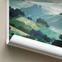Alishan Poster - Taiwan Travel Print - Terraced Green Hills Gallery Art