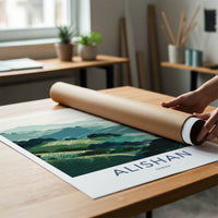 Alishan Poster - Taiwan Travel Print - Terraced Green Hills Gallery Art