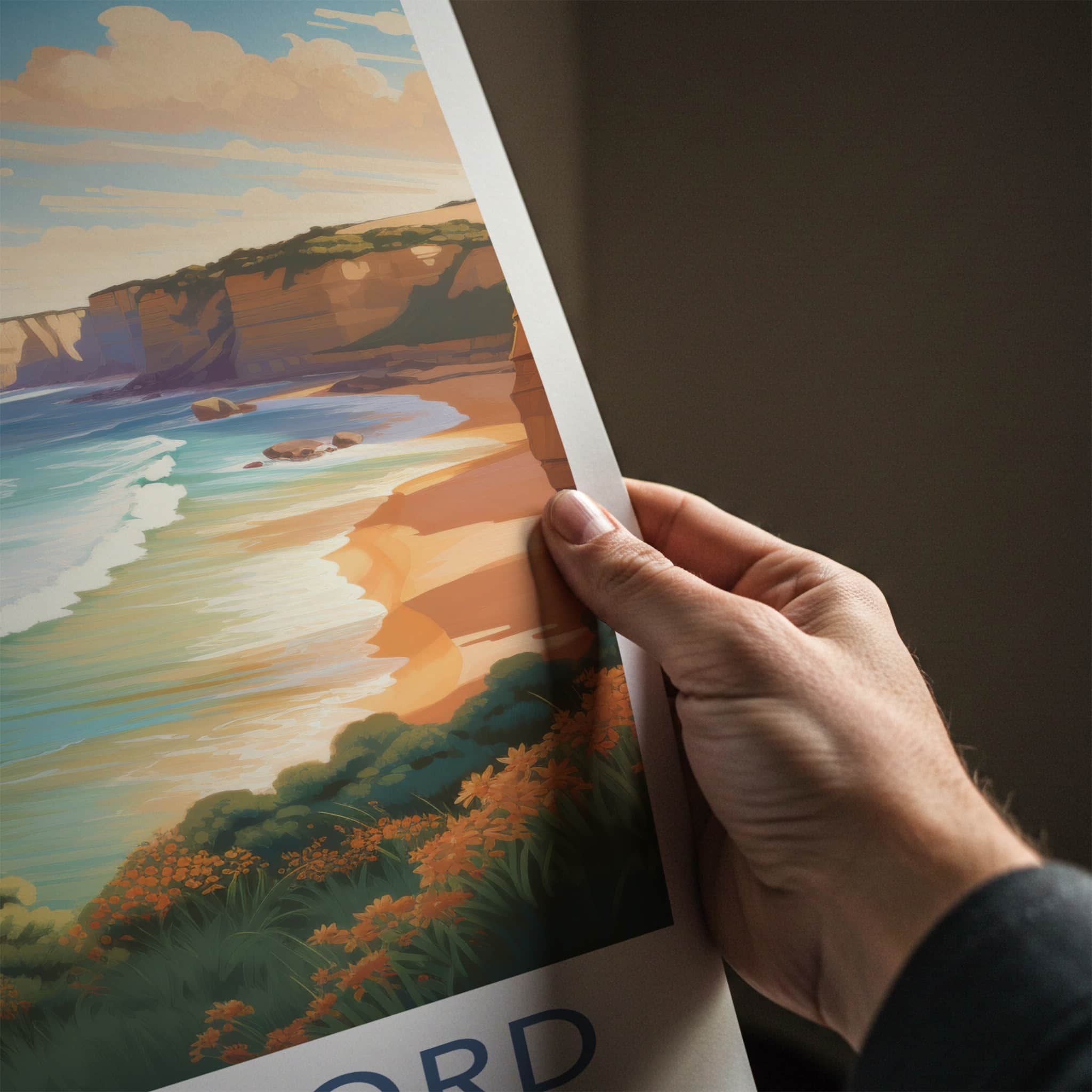 Allansford Poster - Australia Travel Art - Coastal Ocean Cliffs Home Decor