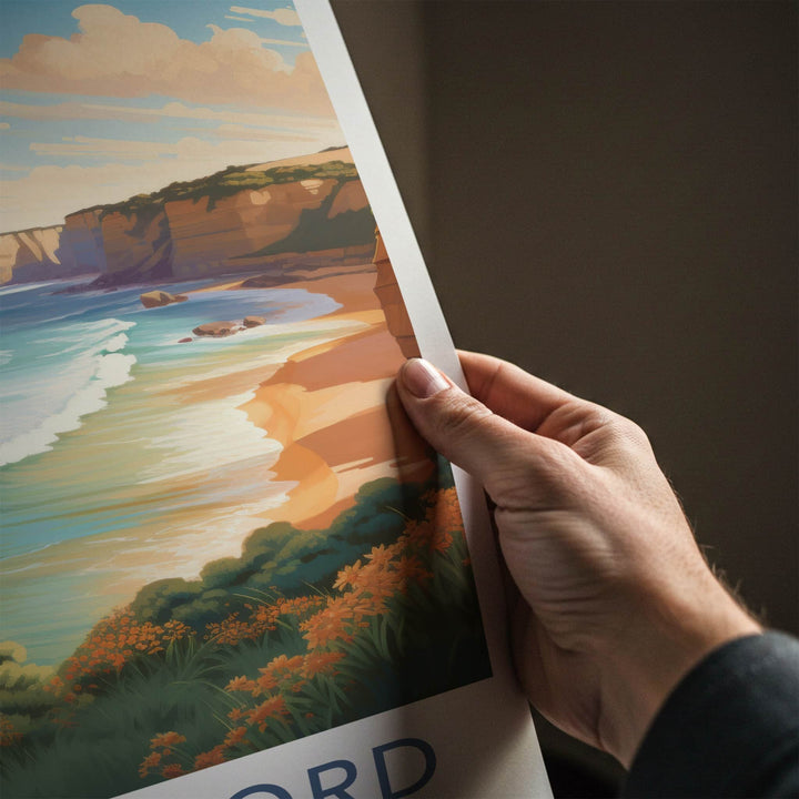 Allansford Poster - Australia Travel Art - Coastal Ocean Cliffs Home Decor
