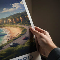 Allansford Poster - Australia Travel Art - Coastal Road Ocean Home Decor