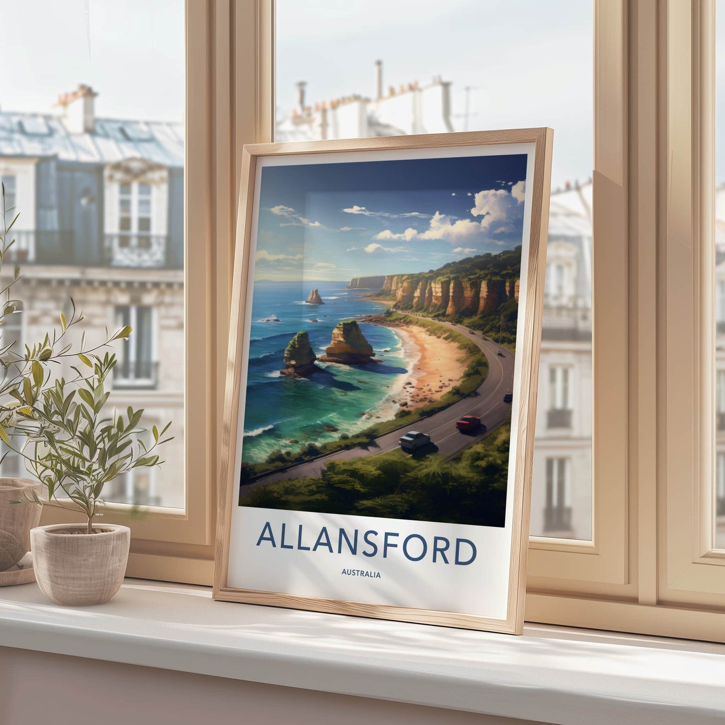 Allansford Poster - Australia Travel Art - Coastal Road Ocean Home Decor