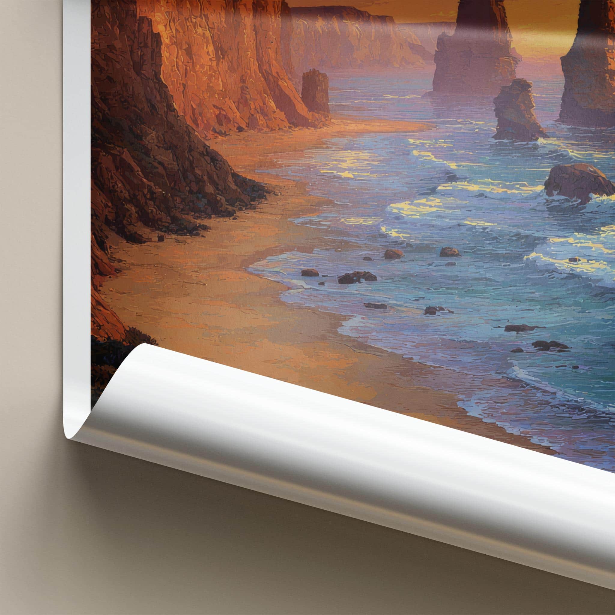 Allansford Poster - Australia Wall Art - Sea Stacks Sunset Wall Decor