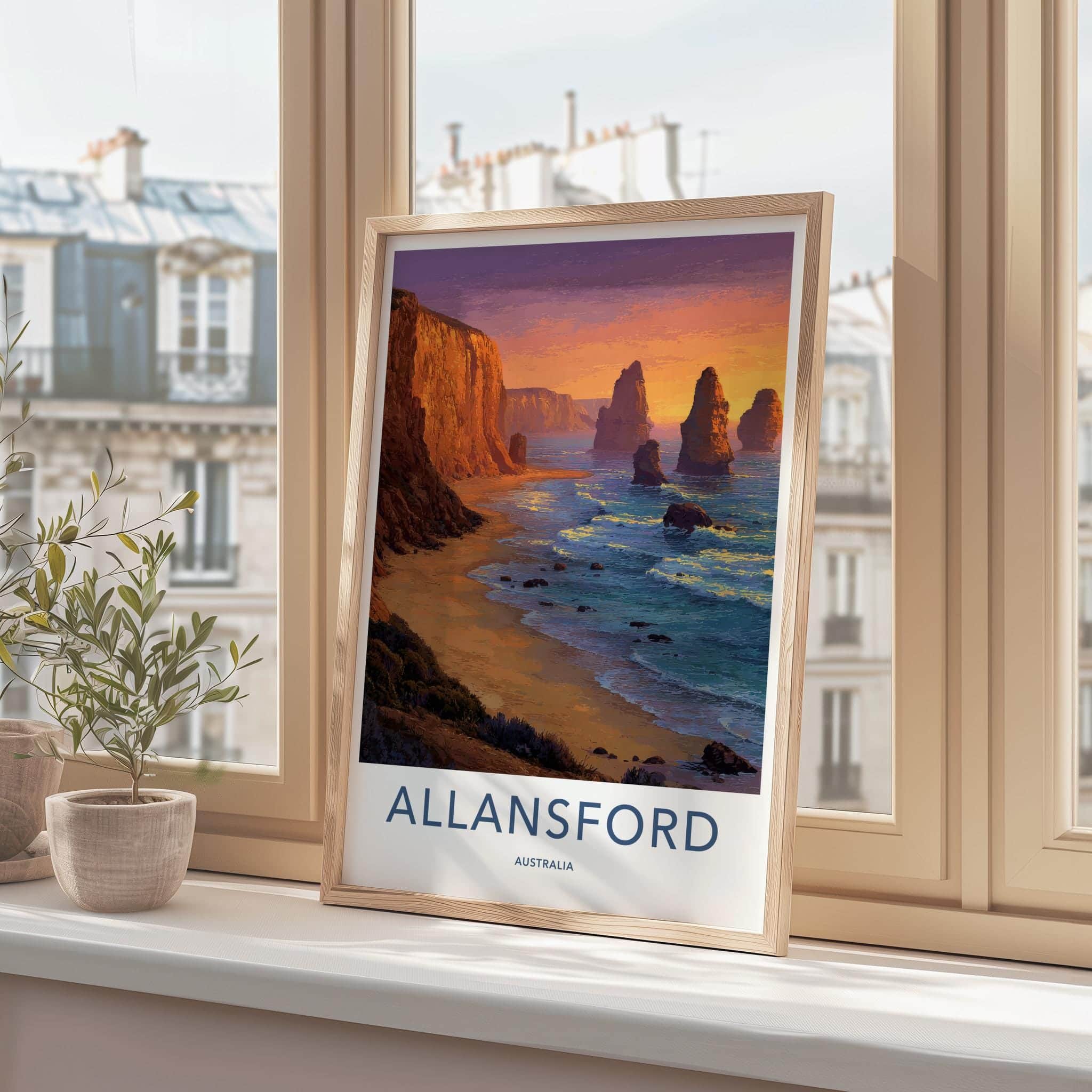 Allansford Poster - Australia Wall Art - Sea Stacks Sunset Wall Decor