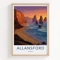 Allansford Poster - Australia Wall Art - Sea Stacks Sunset Wall Decor