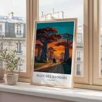 Allee Des Baobabs Poster - Madagascar Framed Art - Dirt Path Sunset Home Art