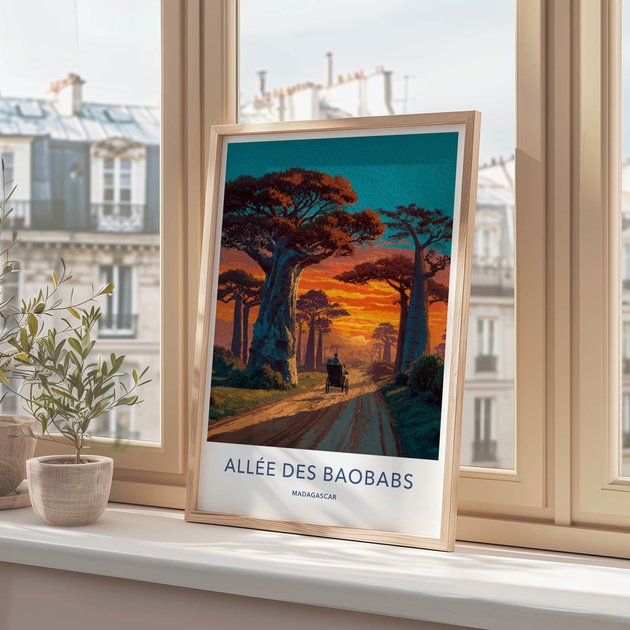 Allee Des Baobabs Poster - Madagascar Framed Art - Dirt Path Sunset Home Art