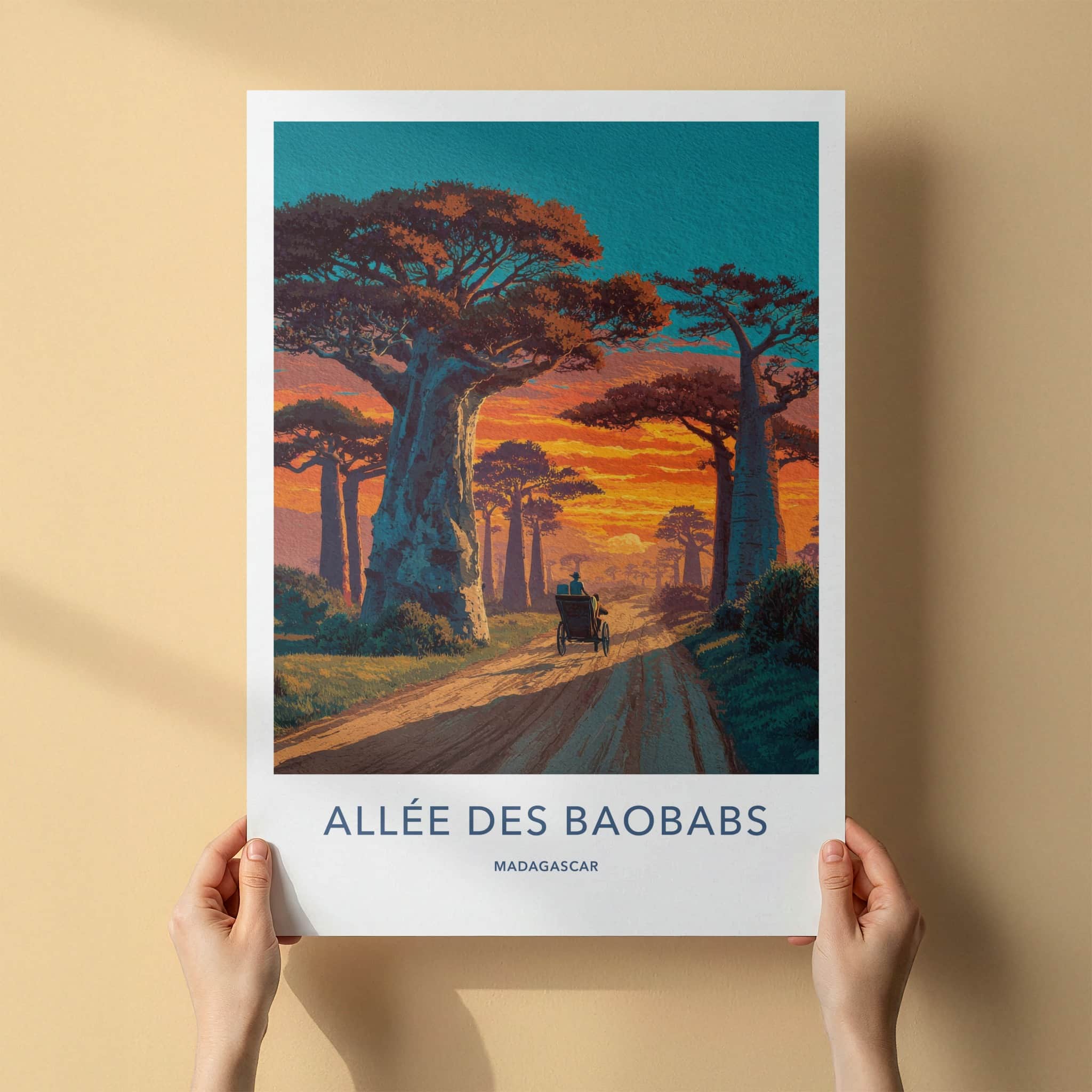 Allee Des Baobabs Poster - Madagascar Framed Art - Dirt Path Sunset Home Art