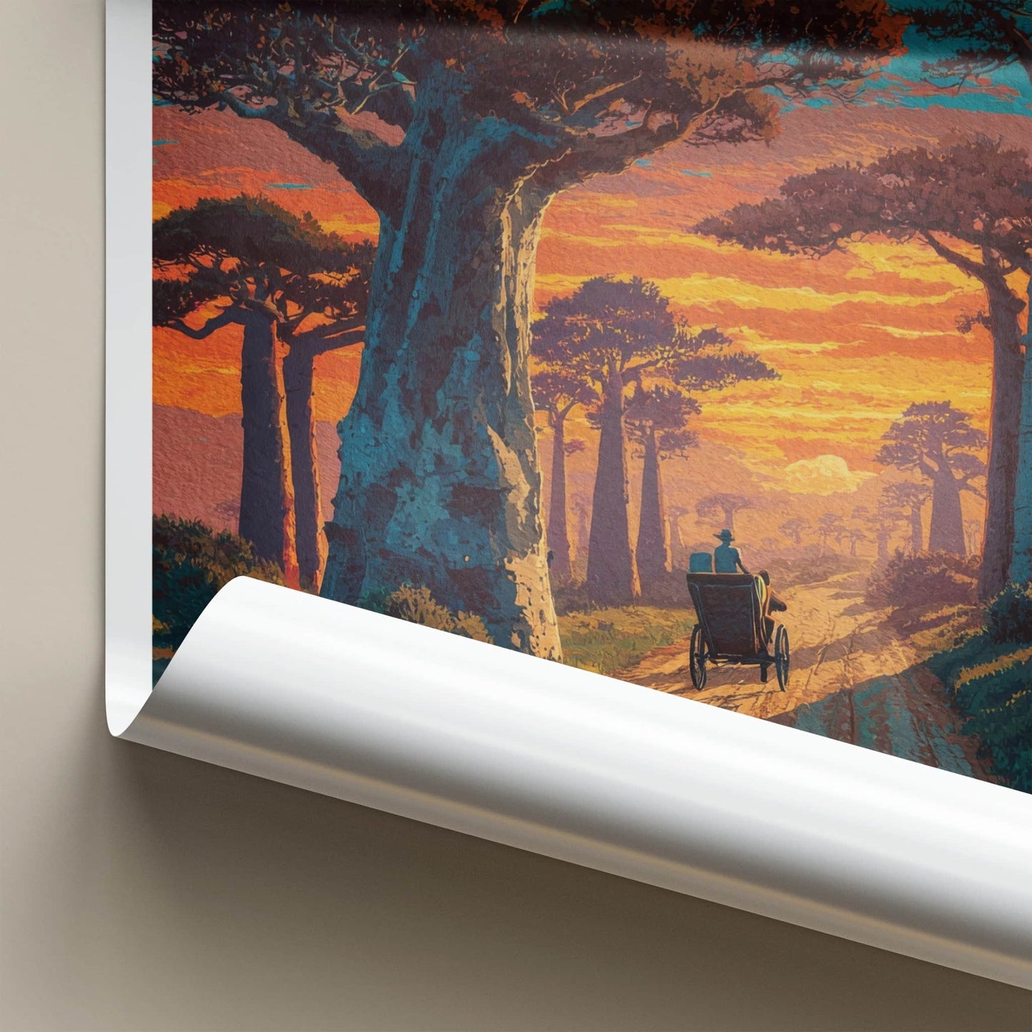 Allee Des Baobabs Poster - Madagascar Framed Art - Dirt Path Sunset Home Art