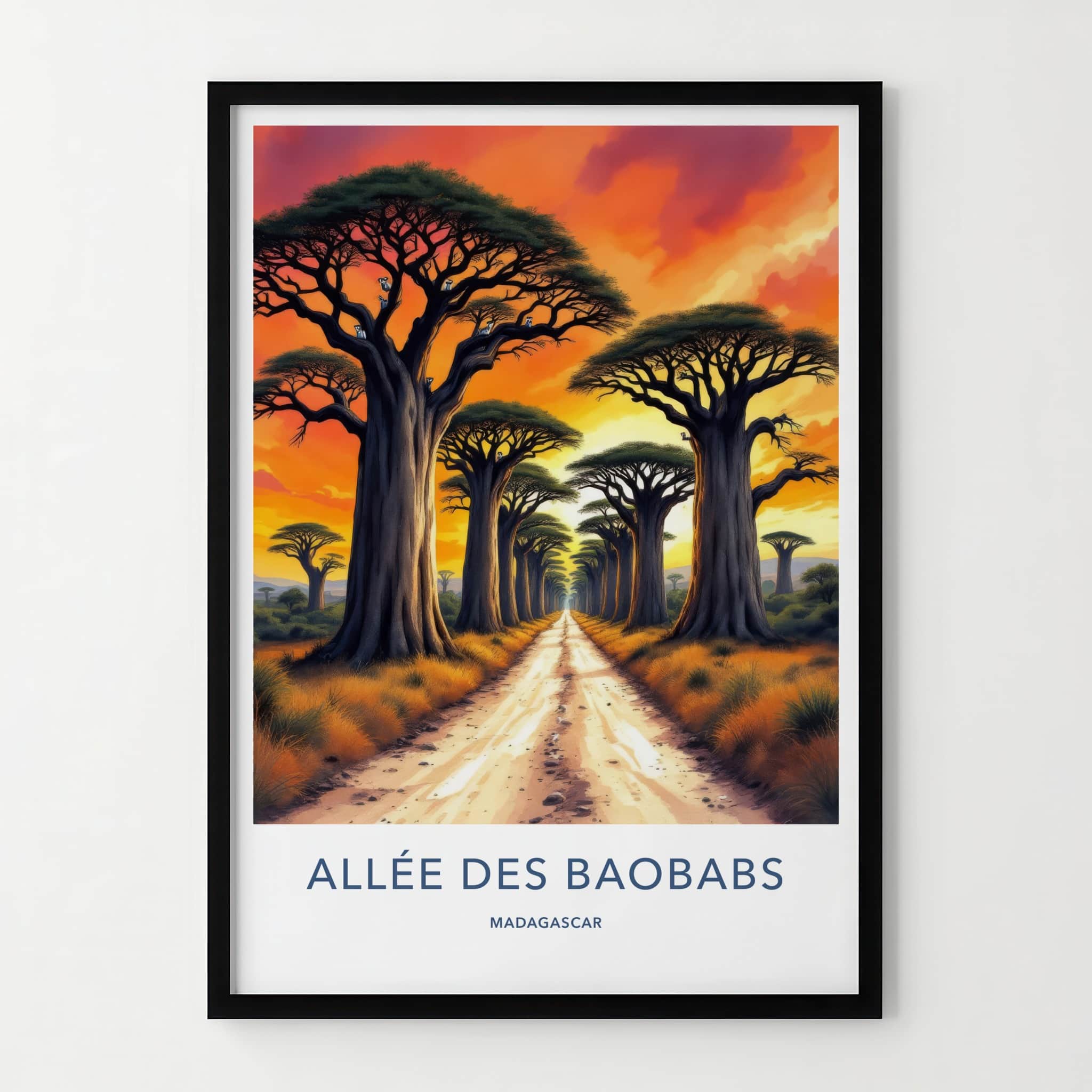 Allee Des Baobabs Poster - Madagascar Travel Art - Sunset Africa Home Decor