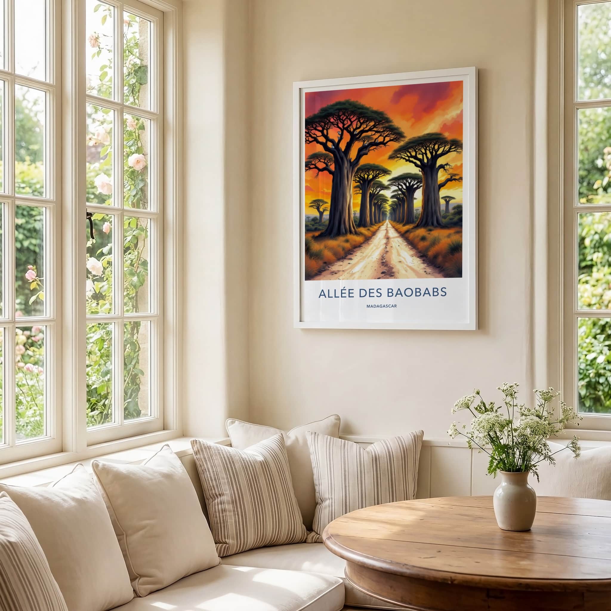 Allee Des Baobabs Poster - Madagascar Travel Art - Sunset Africa Home Decor