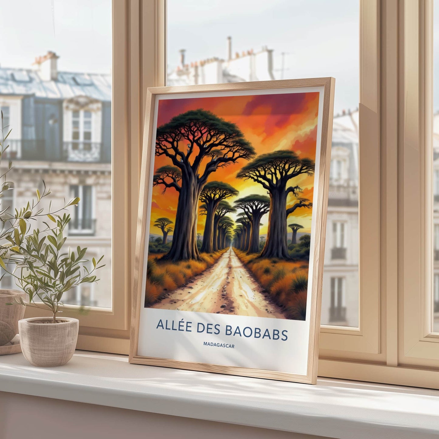 Allee Des Baobabs Poster - Madagascar Travel Art - Sunset Africa Home Decor