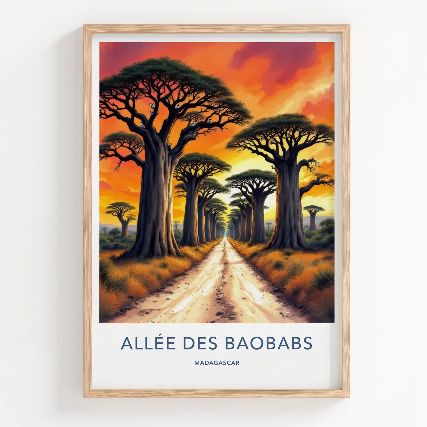 Allee Des Baobabs Poster - Madagascar Travel Art - Sunset Africa Home Decor