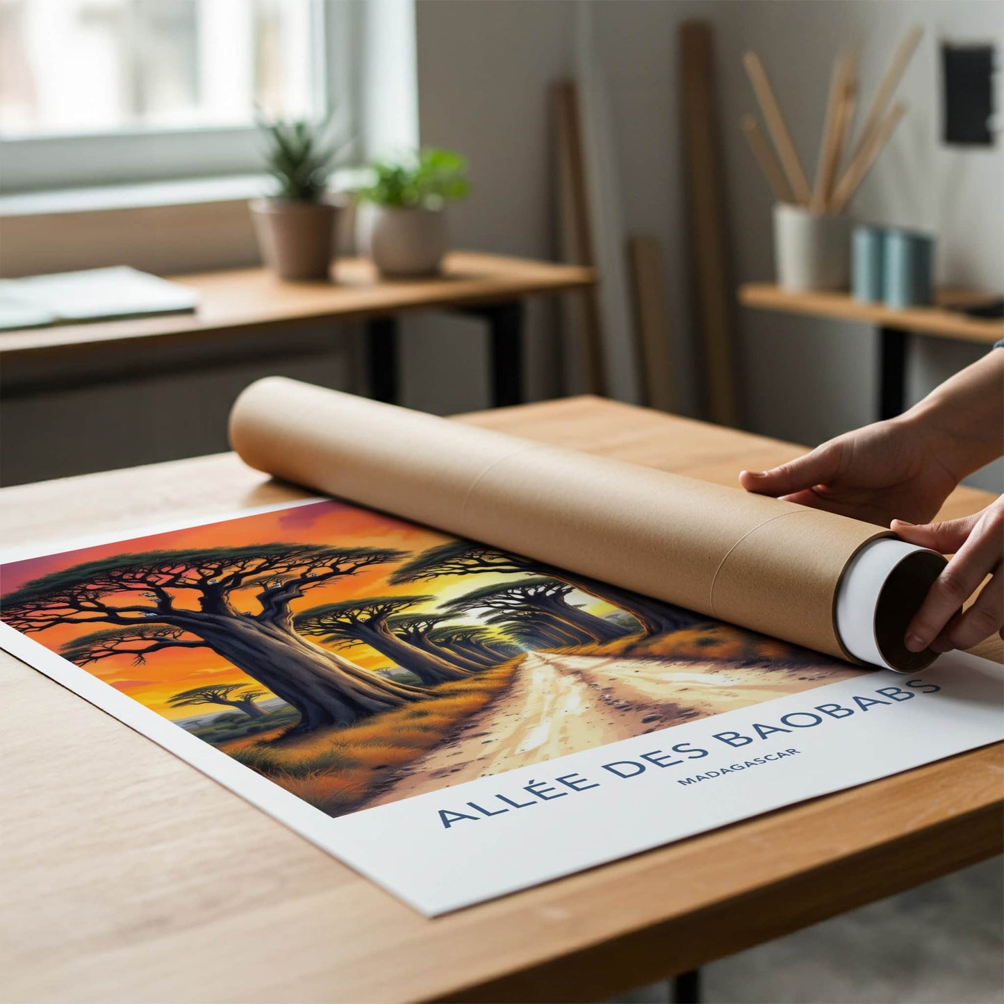Allee Des Baobabs Poster - Madagascar Travel Art - Sunset Africa Home Decor