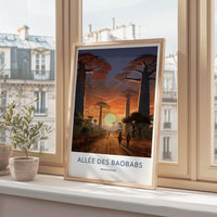 Allee Des Baobabs Poster - Madagascar Travel Art - Sunset Baobab Alley Home Decor