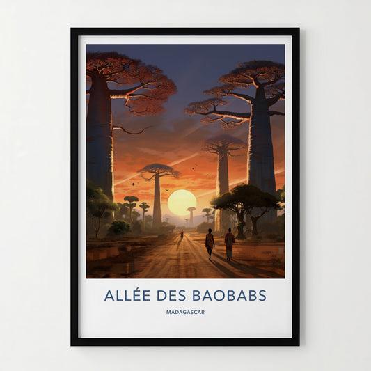 Allee Des Baobabs Poster - Madagascar Travel Art - Sunset Baobab Alley Home Decor