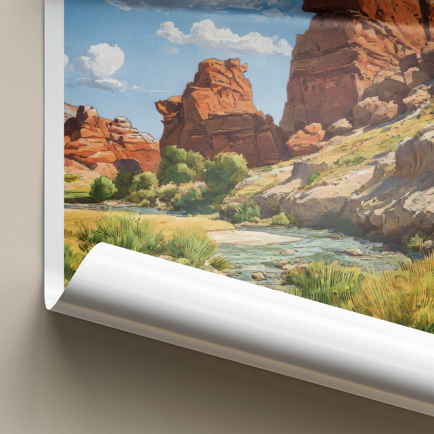 Almaty Poster - Kazakhstan Travel Art - Red Rock Canyon Wall Decor