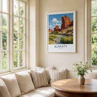 Almaty Poster - Kazakhstan Travel Art - Red Rock Canyon Wall Decor