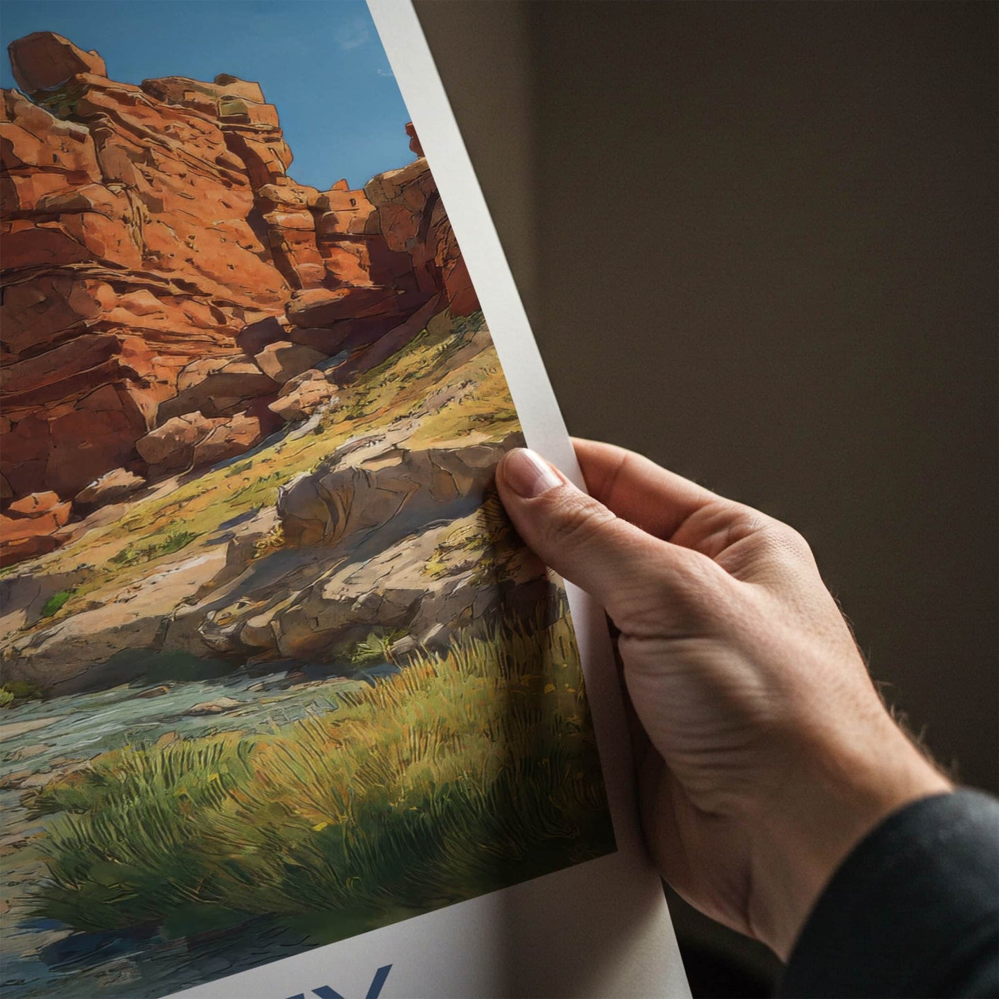 Almaty Poster - Kazakhstan Travel Art - Red Rock Canyon Wall Decor