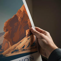 Alota Canyon Poster - Bolivia Travel Illustration - Warm Canyon View Wall Decor