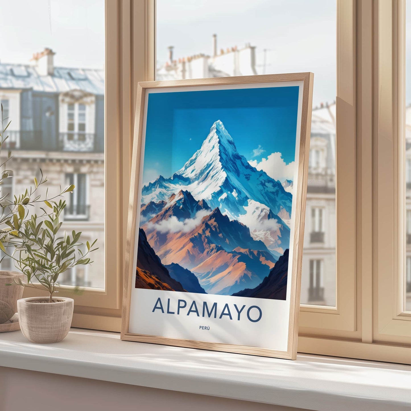 Alpamayo Poster - Peru Framed Print - Snowy Mountain Peak Framed Decor