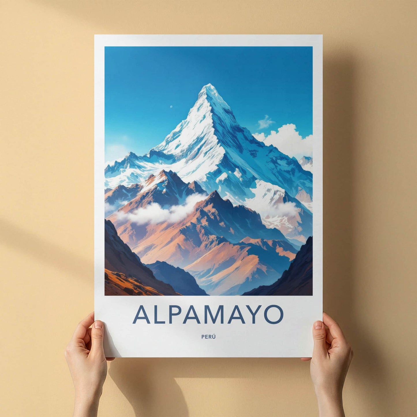 Alpamayo Poster - Peru Framed Print - Snowy Mountain Peak Framed Decor