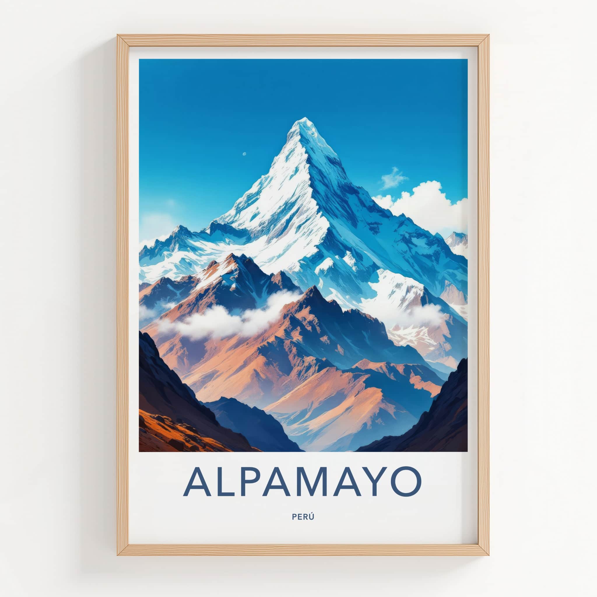 Alpamayo Poster - Peru Framed Print - Snowy Mountain Peak Framed Decor