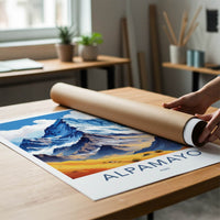 Alpamayo Poster - Peru Travel Art - Golden Valley Mountain Home Decor