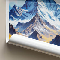 Alpamayo Poster - Peru Travel Art - Golden Valley Mountain Home Decor