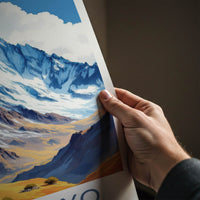 Alpamayo Poster - Peru Travel Art - Golden Valley Mountain Home Decor