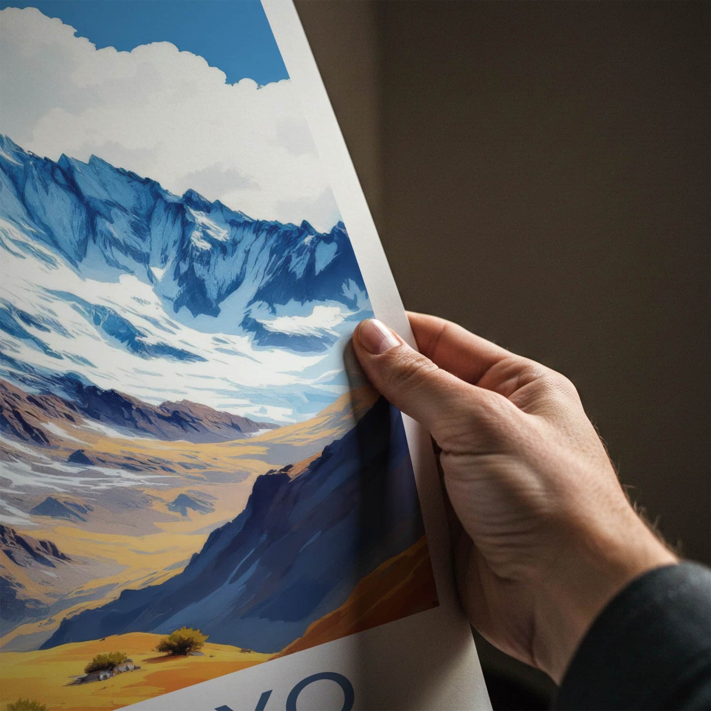 Alpamayo Poster - Peru Travel Art - Golden Valley Mountain Home Decor