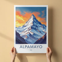 Alpamayo Poster - Peru Travel Art - Towering Snowy Summit Home Decor