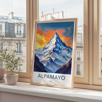 Alpamayo Poster - Peru Travel Art - Towering Snowy Summit Home Decor