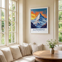 Alpamayo Poster - Peru Travel Art - Towering Snowy Summit Home Decor