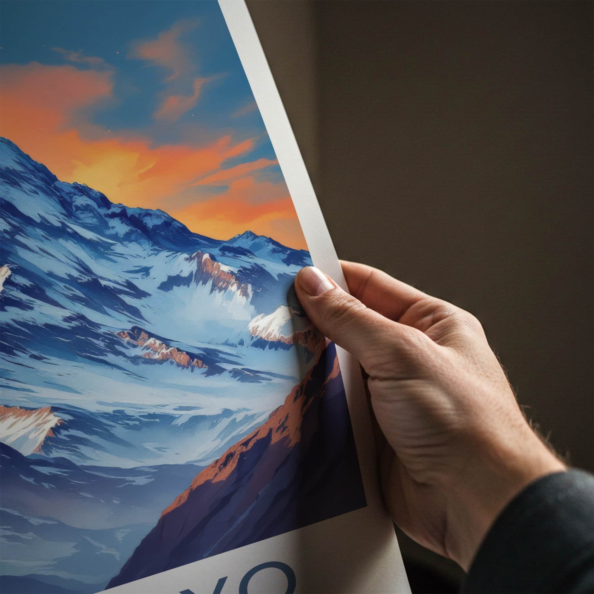 Alpamayo Poster - Peru Travel Art - Towering Snowy Summit Home Decor